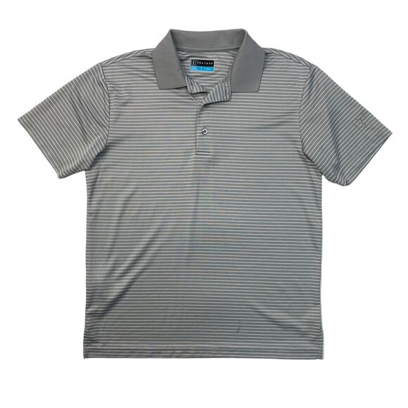 PGA Tour Polo Shirt Mens S Small Gray Striped Short Sleeve Performance Golf - Picture 1 of 11